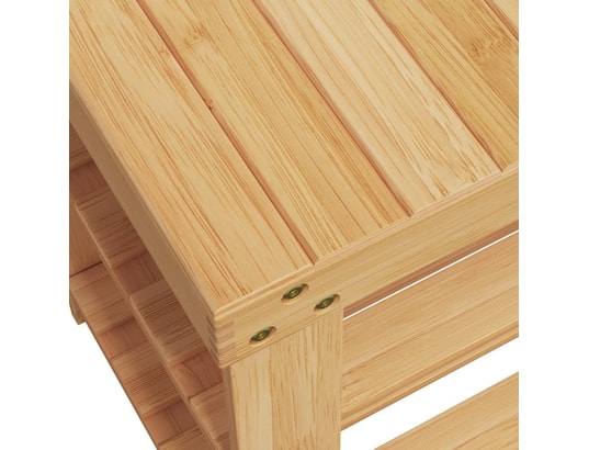 VIDAXL - étagère à chaussures 3 niveaux 70x27,5x45 cm bambou