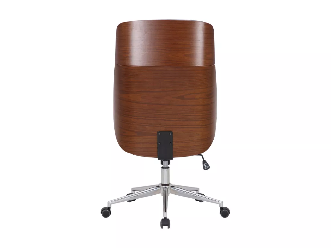 Chaise de bureau - Similicuir & Métal chromé - Noyer / Gris - Varel