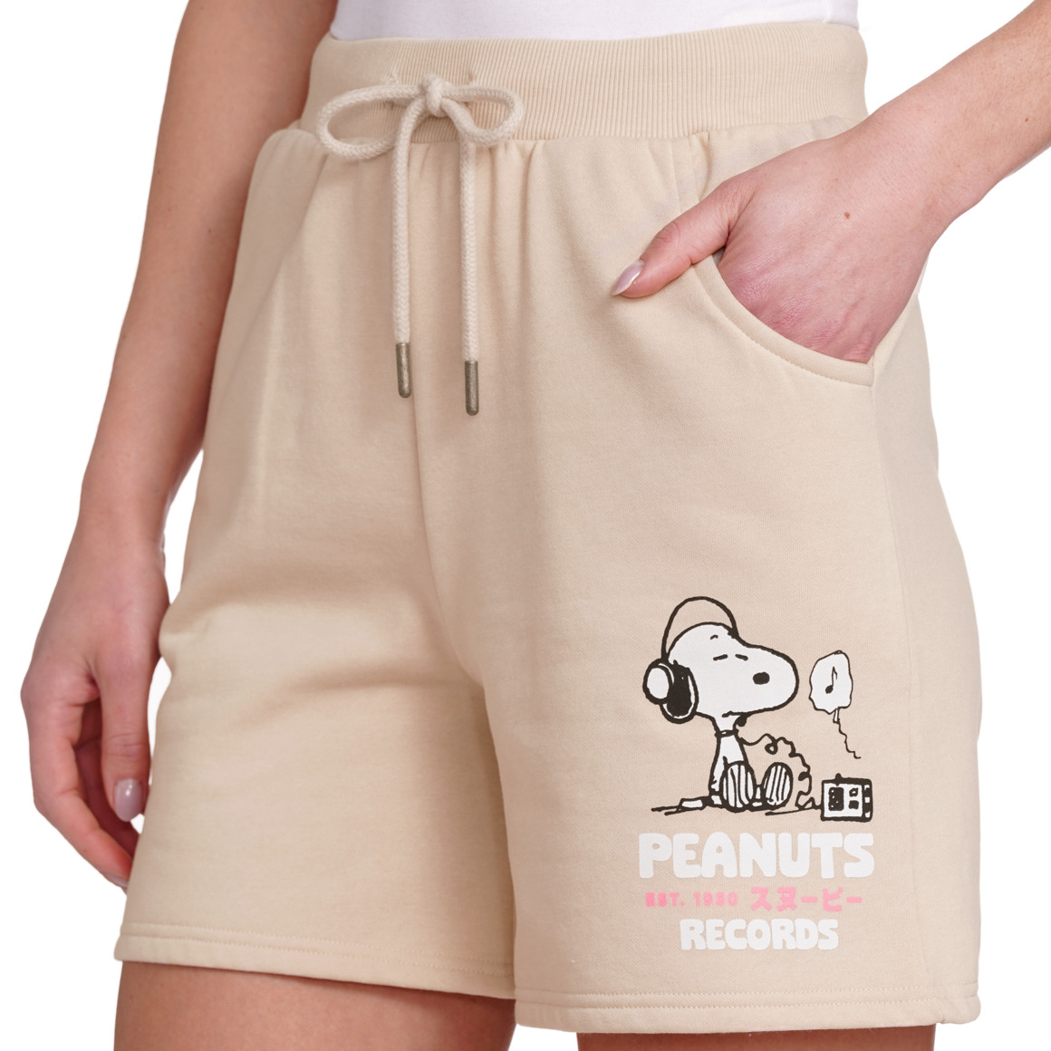 Jonas Nielsen Peanuts Joggingshorts mit Print beige
