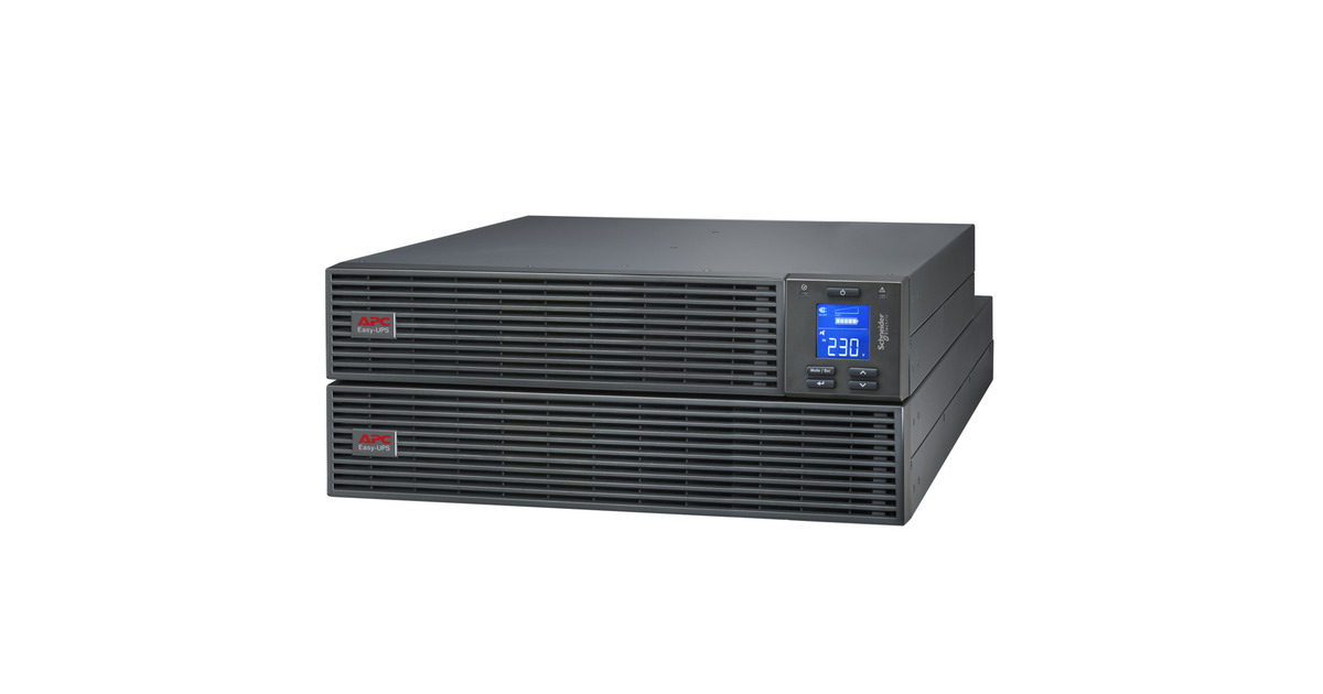 APCEasy UPS On-Line 3000VA SRV3KRILRK-E ups  (Zwart, 2700 W, 4U, 6x C13 + 1x C19, intelligente kaartsleuf, LCD, verlengde runtime, met railkit)