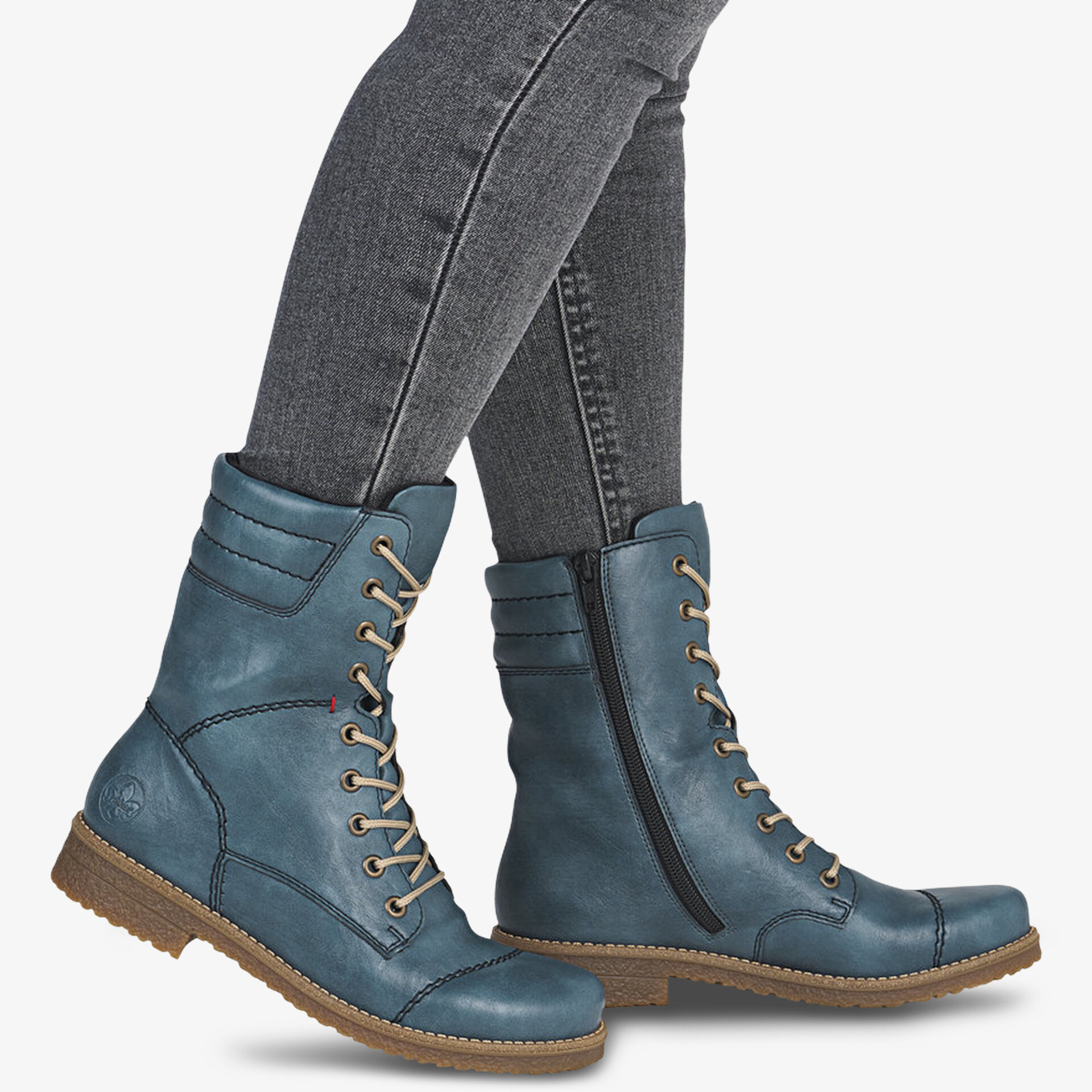 rieker Damen Schnürstiefeletten blau