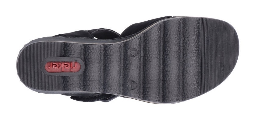 Rieker Keilsandalette  , Sommerschuh, Sandale, Keilabsatz, mit gekreuzten Bandagen