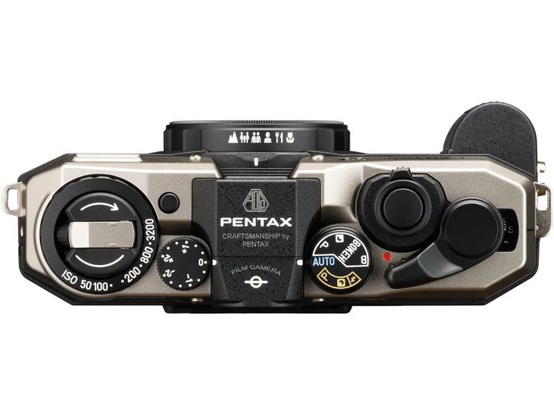 Pentax Analogkamera 17 Kompakte Filmkamera mit fester Brennweite, konzipiert für die Aufnahme halbgrosser Fotos
