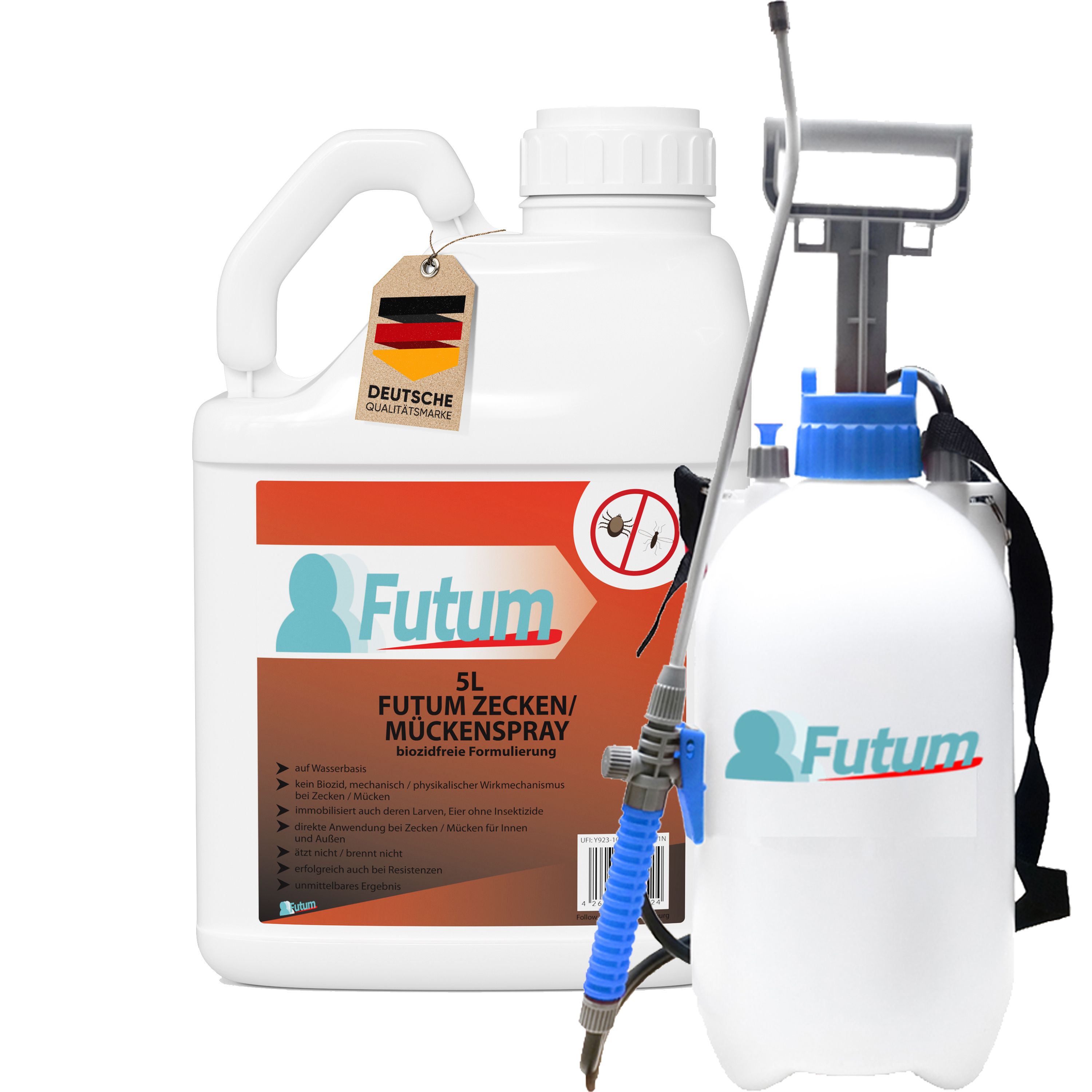 FUTUM 5L Zecken- / Mückenspray + 2L Sprüher