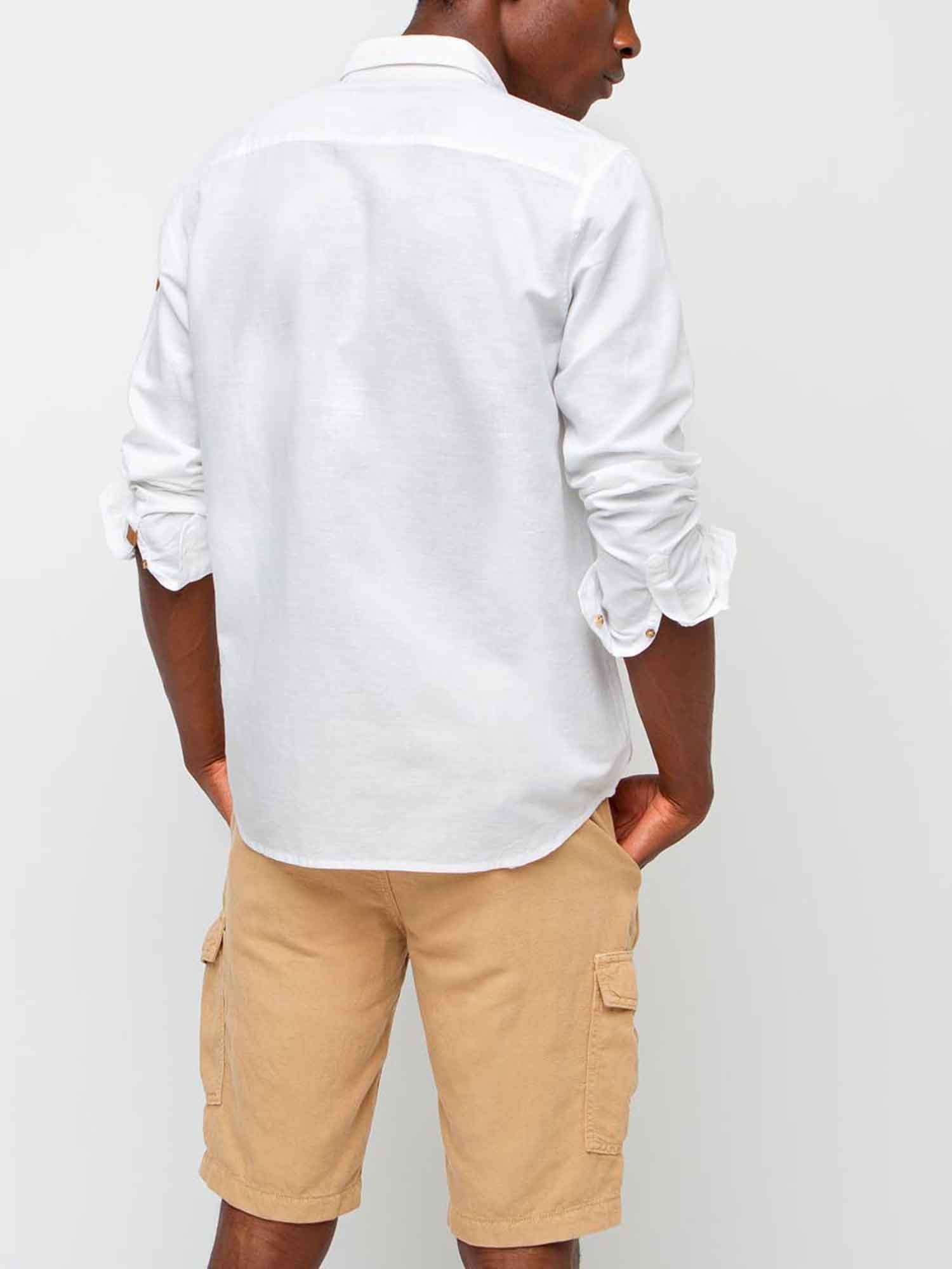 Chemise Homme Coton et Lin Blanc