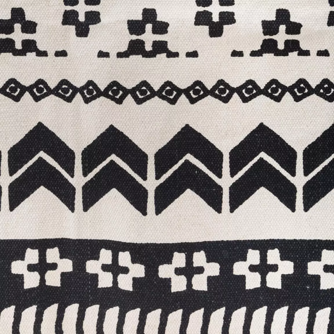 Tapis de salon coton (120 x 170 cm) Delhi Noir et blanc