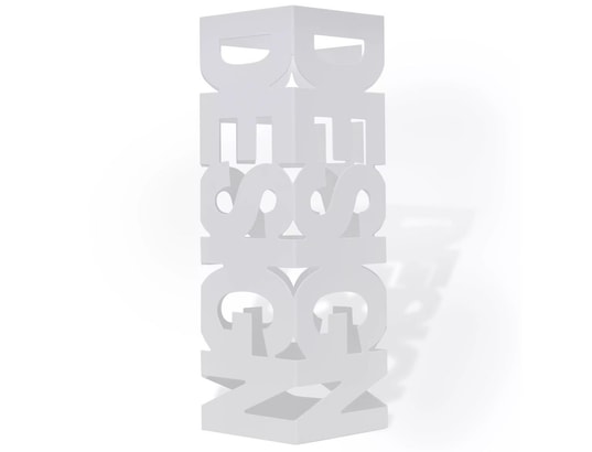VIDAXL - Porte parapluie Porte-parapluie carré à rangement blanc acier 48,5 cm