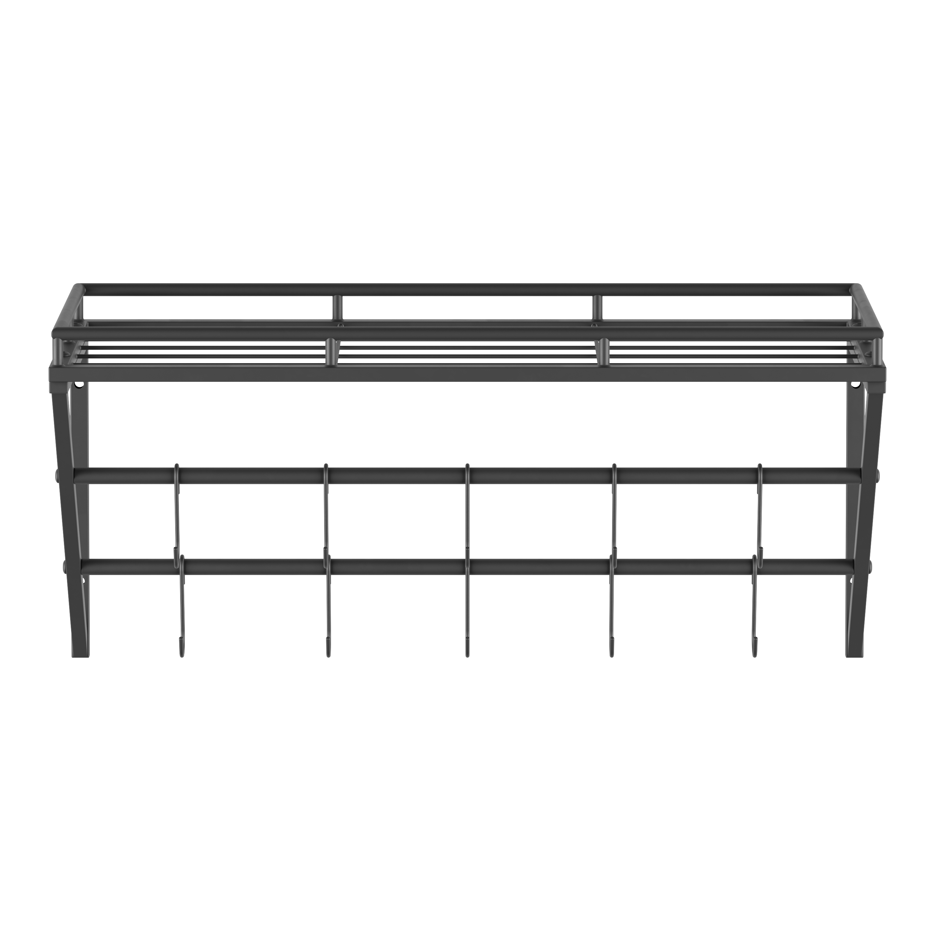 Wandregal Topfregal Eisen 60 x 25 x 29 cm schwarz