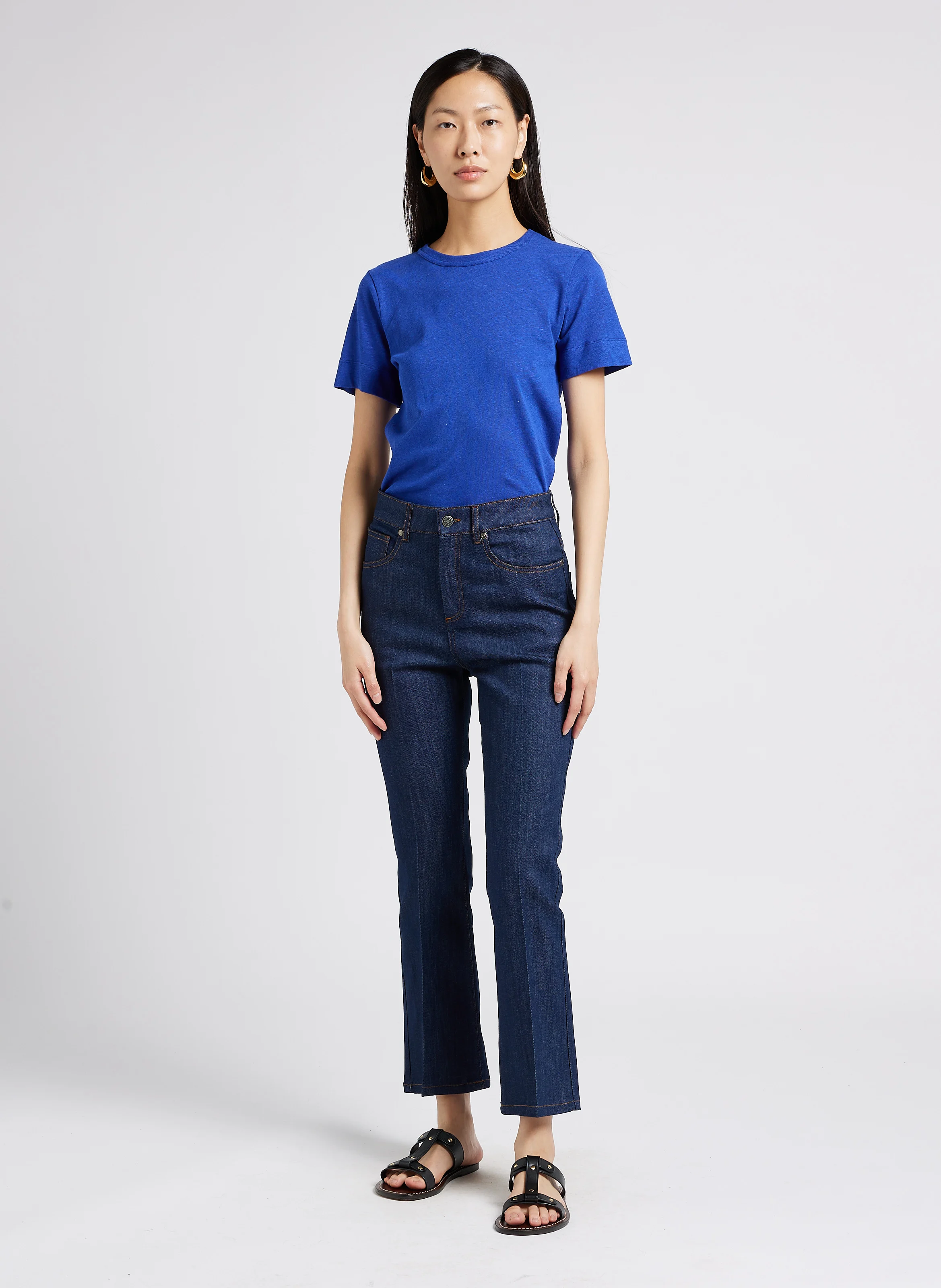 FRANCISCO - Jean flare en denim brut | Bleu