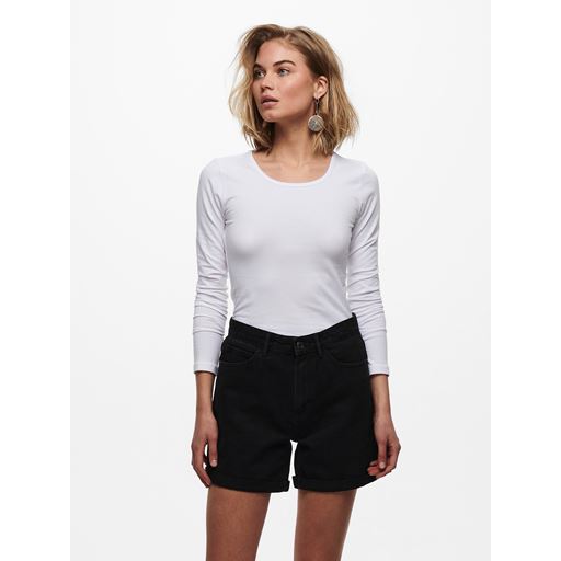 ONLY Live Love Langærmet T-shirt, White, L