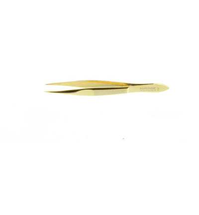 Malteser Pincet 8 Cm Verguld Spits 424-G (1 stuk)