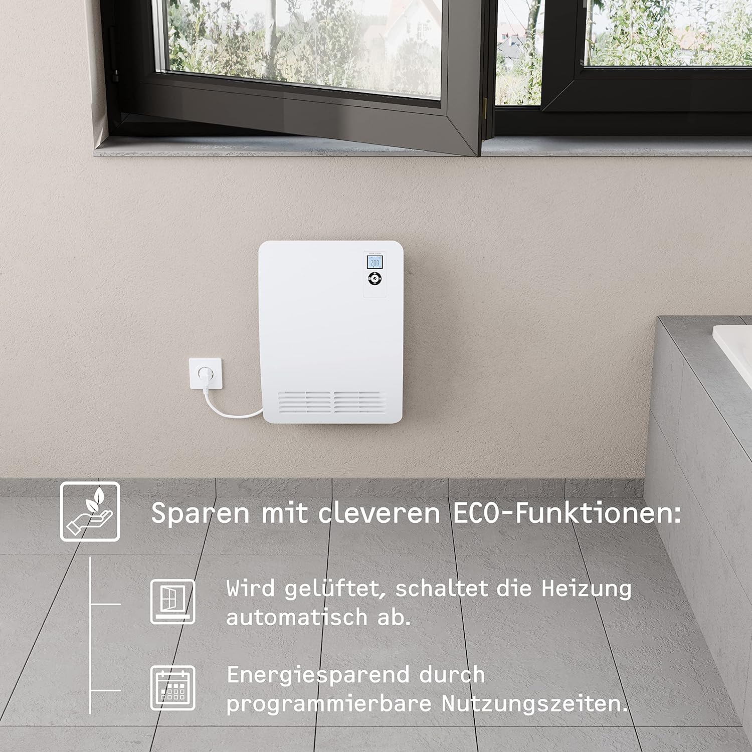 STIEBEL ELTRON Schnellheizer CK 20 Premium, 2 kW für ca. 25 m², VDE geprüft, LC-Display, Wochentimer, 120 Min. Timer, Silent Mode, Heizlüfter energiesparend, Bad, 237835