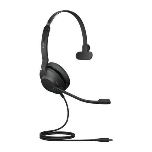 Jabra Evolve2 30, UC Mono, Headset, Headset, Kontor/Callcenter, Sort, Mono, Besvar/afslut opkald, Slå lyden fra, Afspil/pause, Track , Volume +, Volume