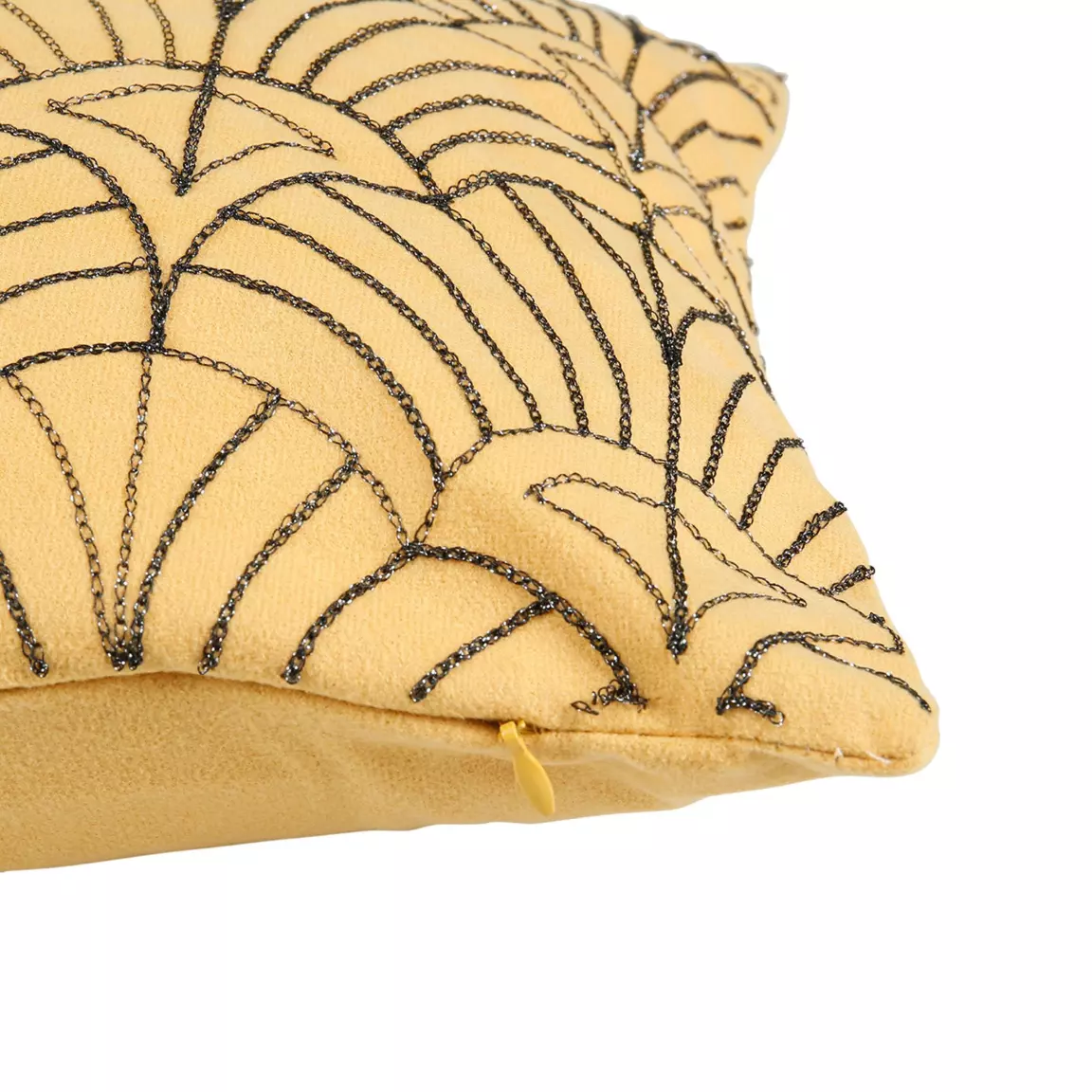 Housse de coussin rectangulaire velours (30 x 50 cm) Coquillage Jaune