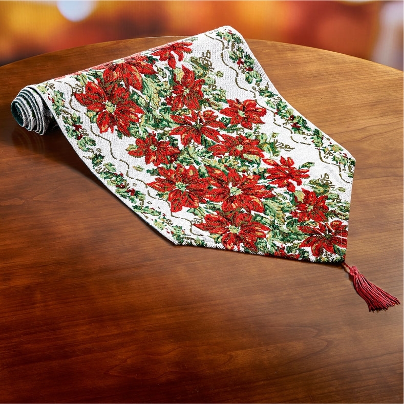 Chemin de table poinsettia