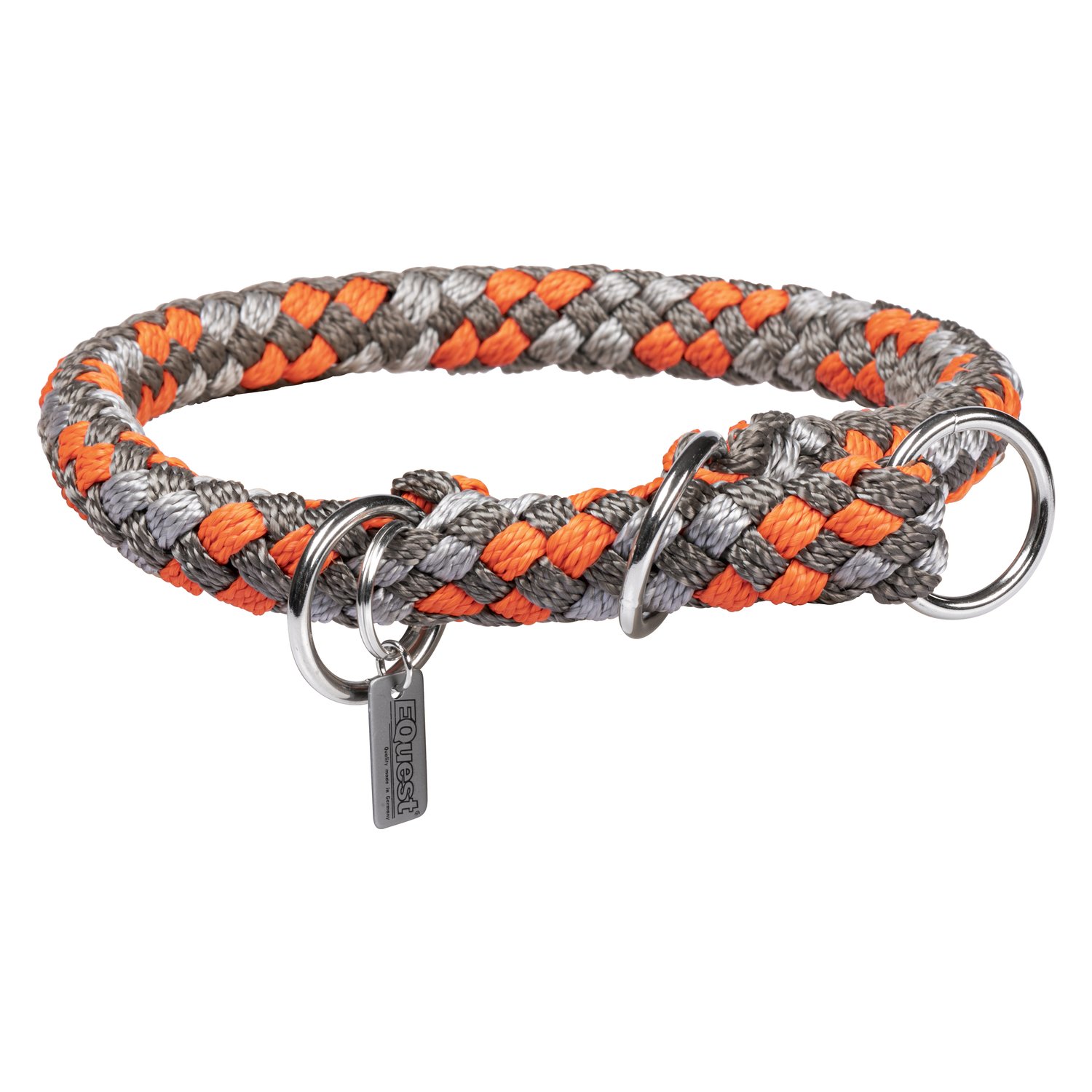 EQuest4DOGS Zugstop-Halsband Ultimo, schmal  - flintstone (orange/grau)