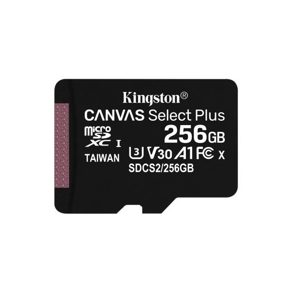 Kingston 256GB MicroSDXC Canvas Select Plus Class10 UHS-I   Adaptador - SDCS2/256GB
