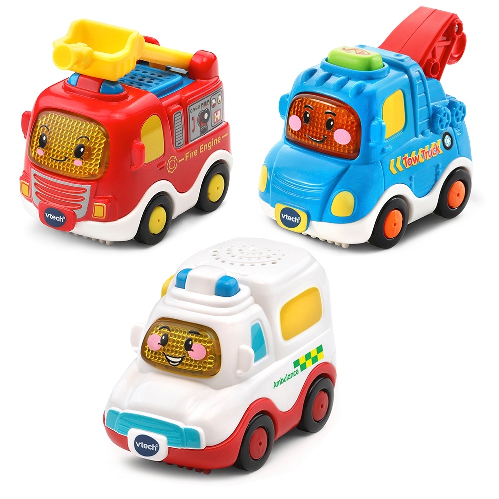 VTech Toot-Toot Drivers Spielzeug-Einsatzfahrzeuge, 3er-Pack