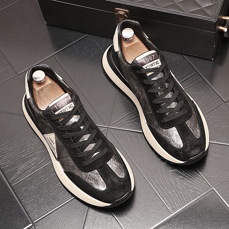 Mr Ozera - Nummering Color Block Platform Sneakers