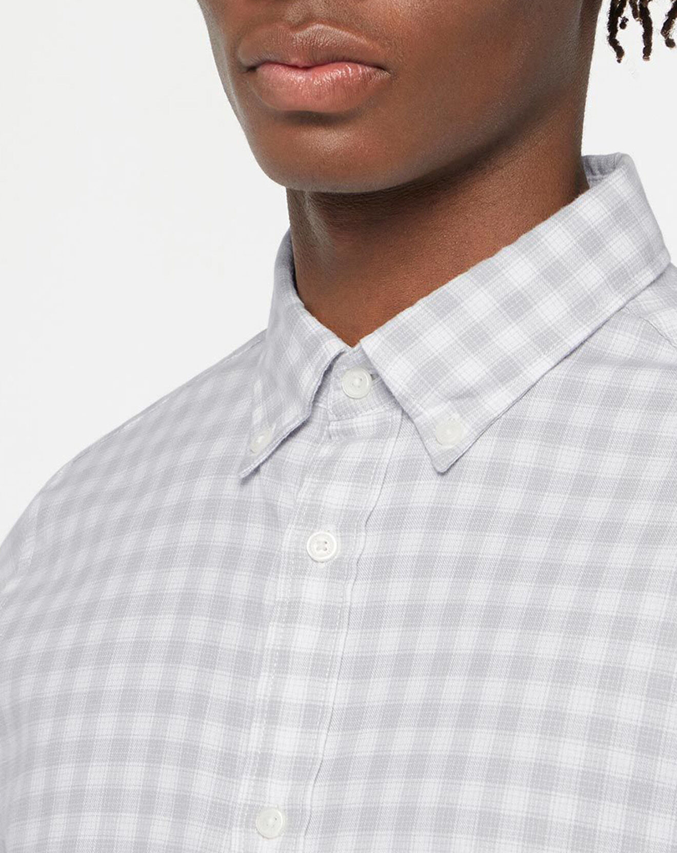 Tommy Hilfiger Chemise Slim Cashm Touch Check à carreaux gris/blanc
