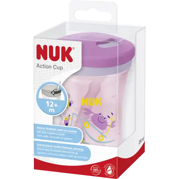 Action Cup Trinklernbecher mit Strohhalm (ab 12 Monate) 230 ml