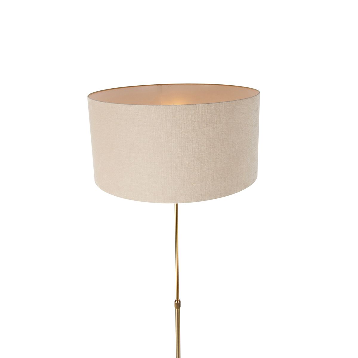 Vloerlamp verstelbaar brons met kap lichtbruin 50 cm - Parte