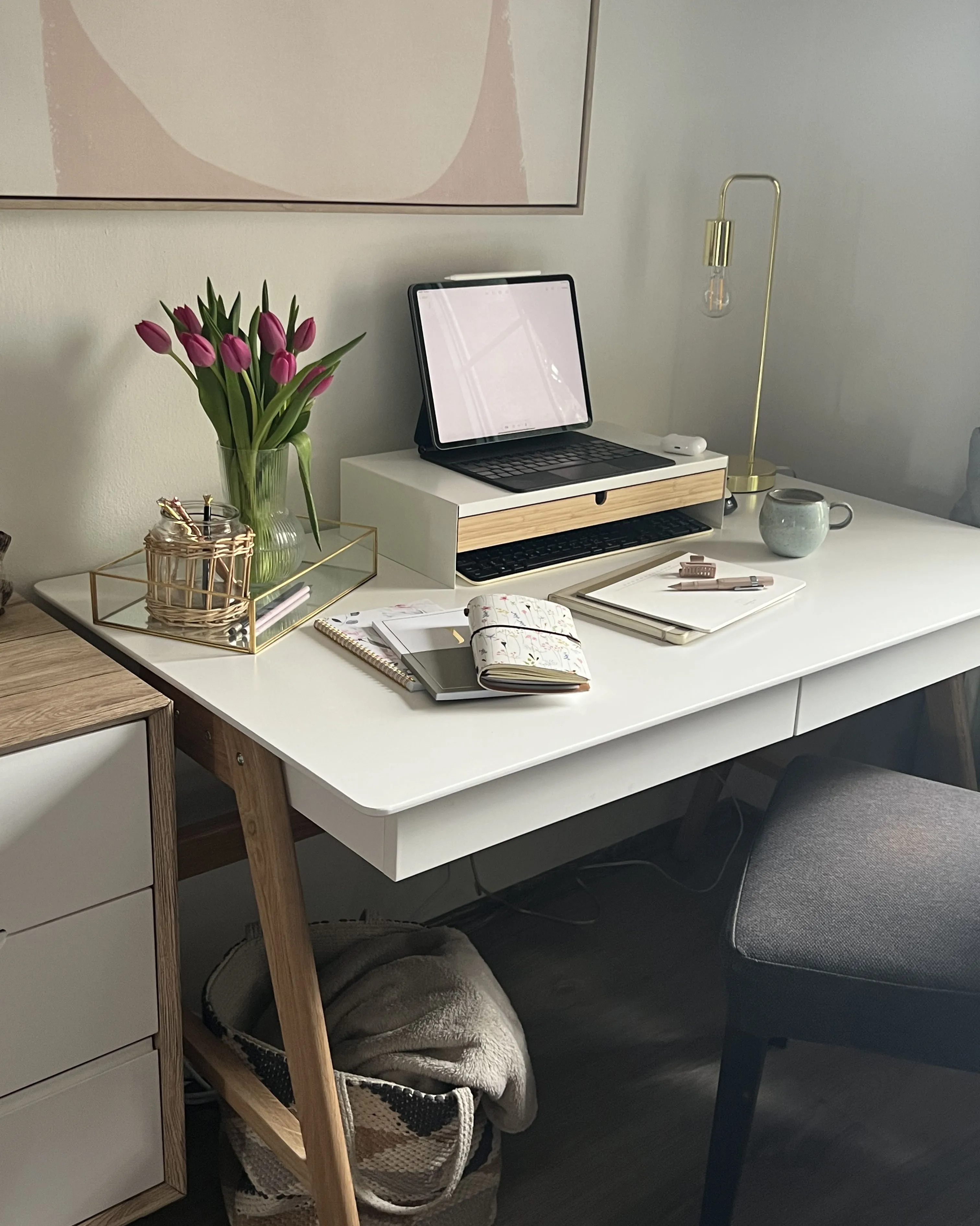 Bureau SHESLAY Wit 120 cm 70 cm met lades