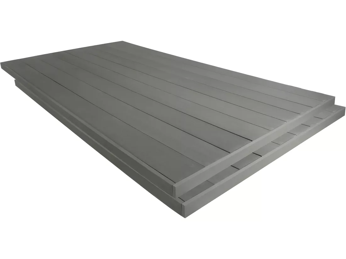 Lot de 3 lames de terrasse composite pleines - Long: 2,4m - 1m2- Gris foncé