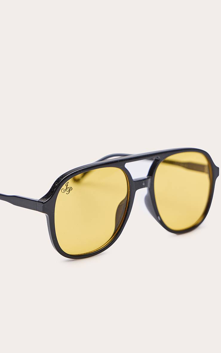 Rouge Bordeaux Lunettes De Soleil Aviateur Rondes Jeepers Peepers À Verres Jaunes