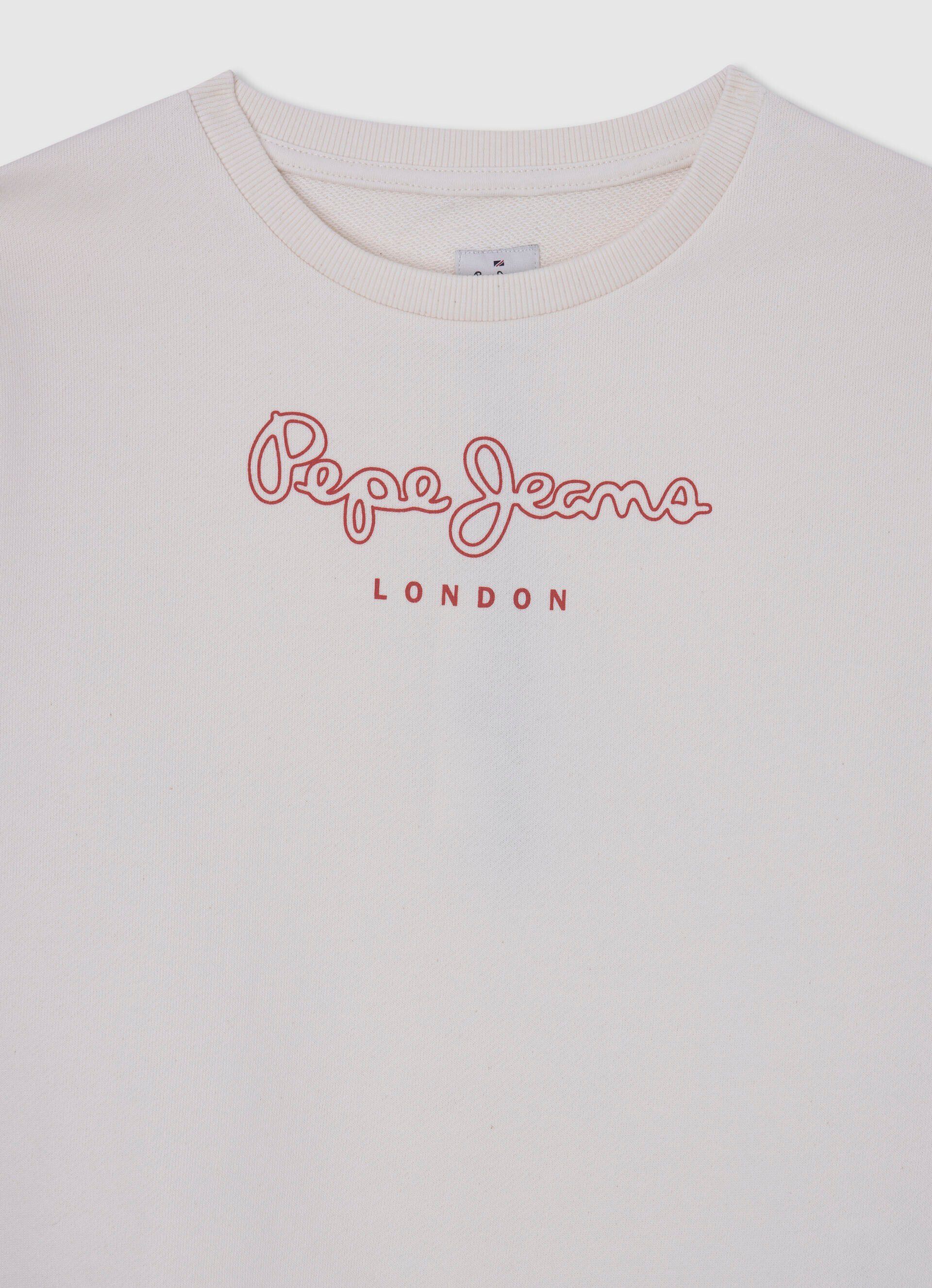MOLETOM DE ALGODÃO COM LOGOTIPO ESTAMPADO - branco mousse