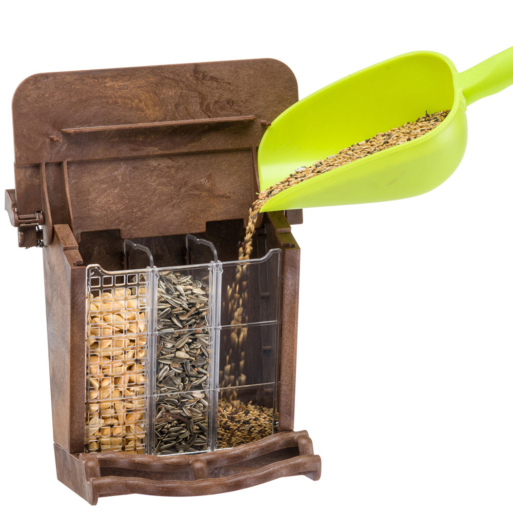 Mangeoire d'extérieur pour oiseaux sauvages jok 11, abri pour oiseaux, adaptée pour nourriture graines petites noisettes