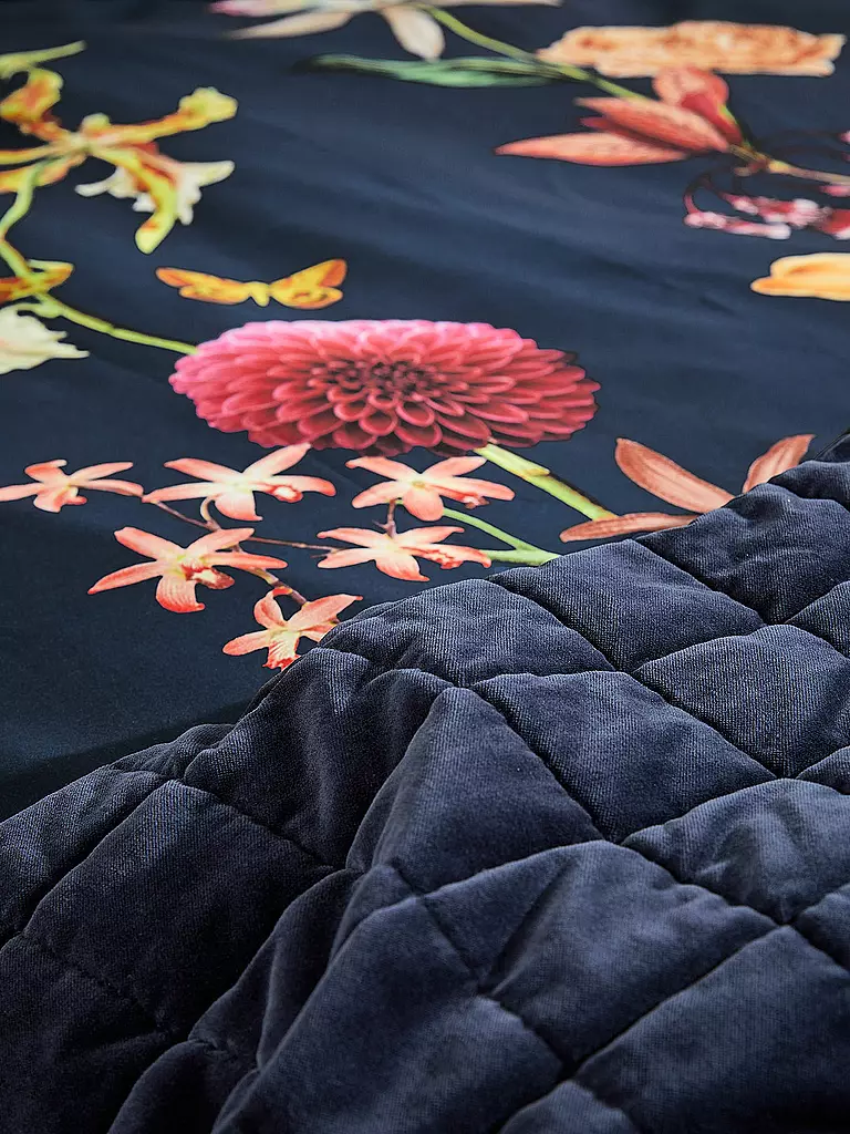 ESSENZA Satin Bettwäsche FEDA 70x90cm/140x200cm Night Blue dunkelblau