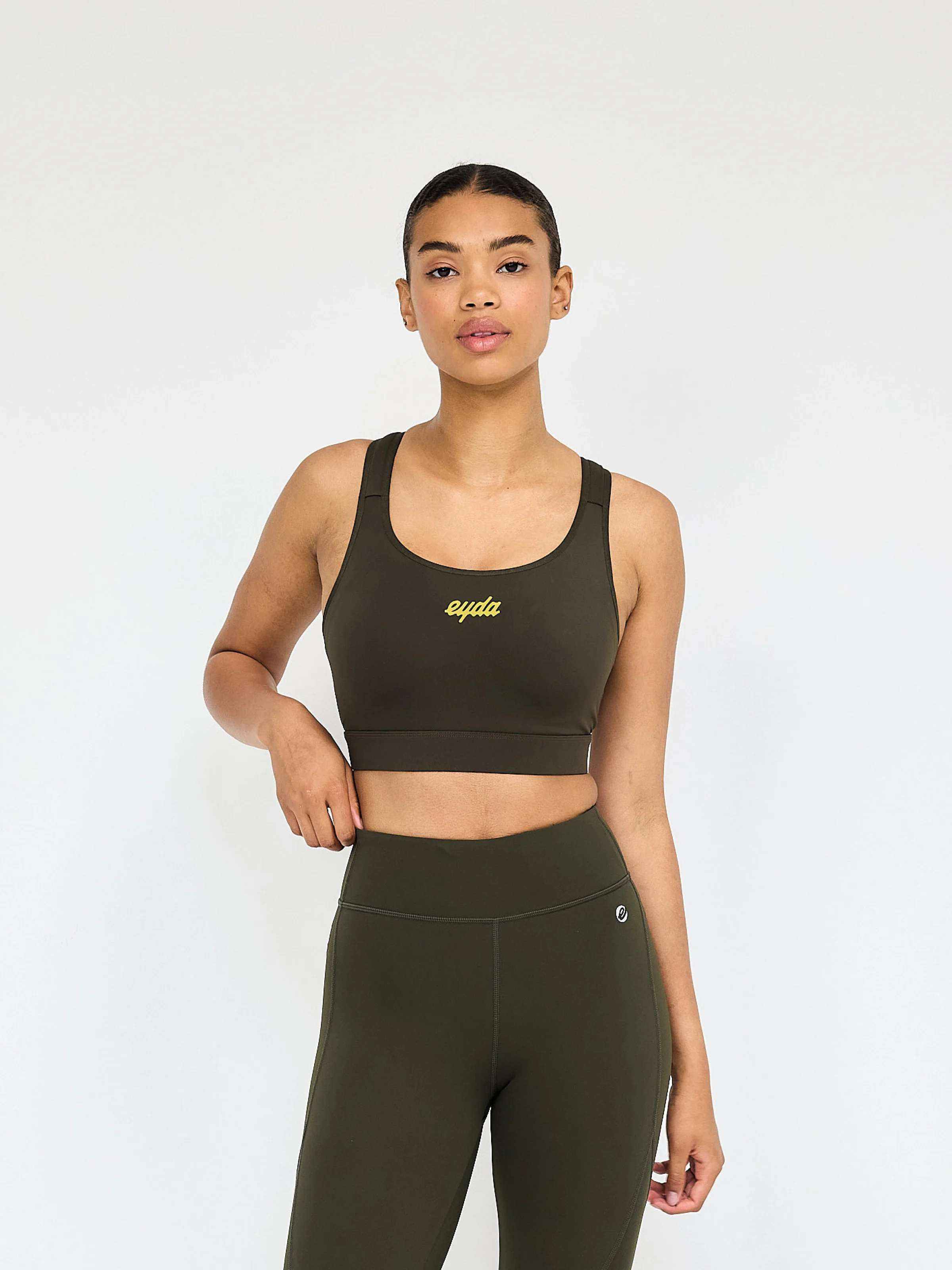 Eyda Ellen High Support Sports Bra Dark Olive