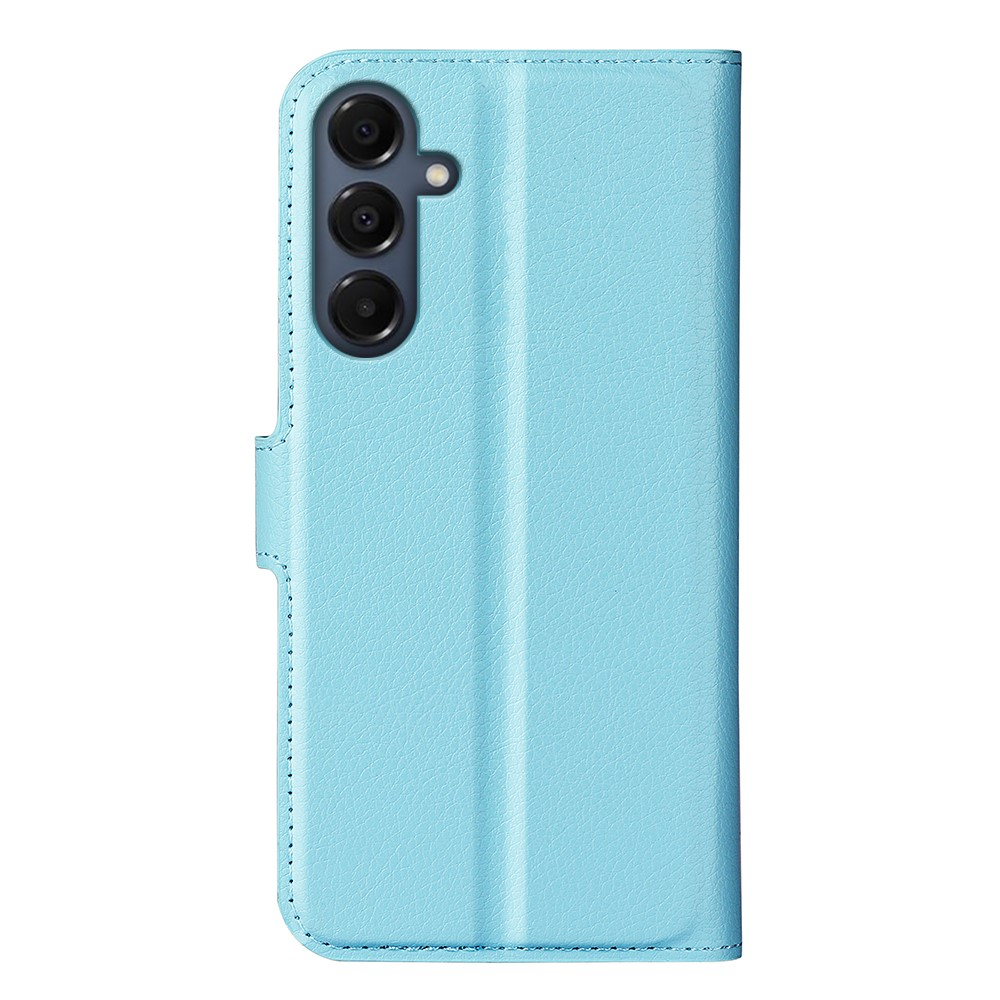Samsung Galaxy A17 Leder Tasche Flip Cover Litchi Look - Hellblau