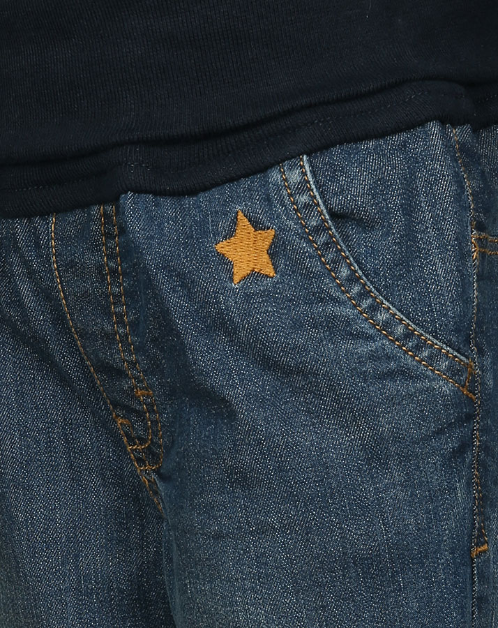 Jeans-Hose BASIC mit Ripp-Bündchen in middle blue