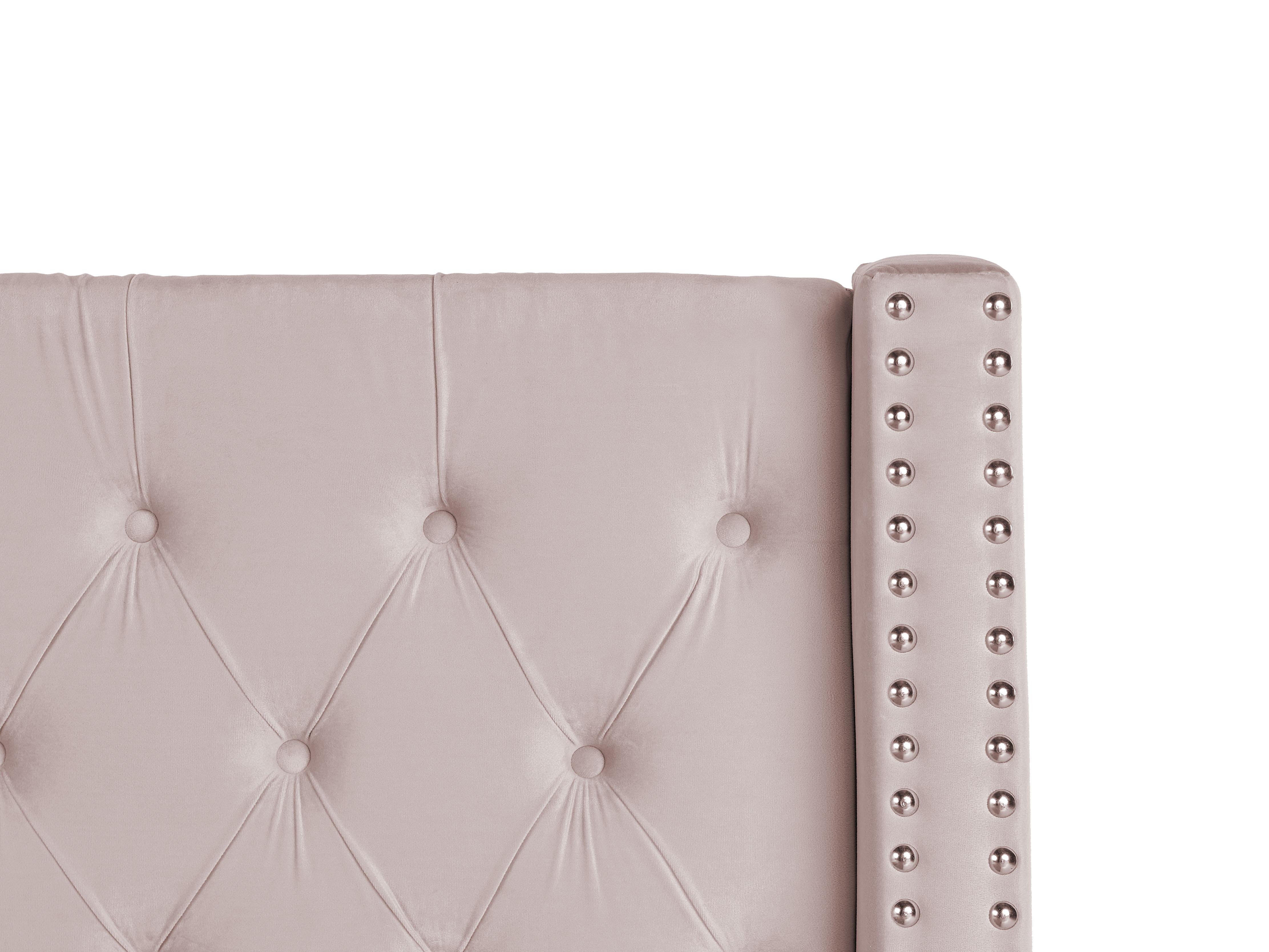 Bed met opbergruimte Fluweel LUBBON 180 x 200 cm Pastelroze Roze