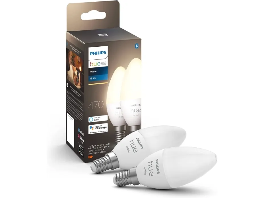 Philips Hue White Kerte - E14 pærer - 2-pak