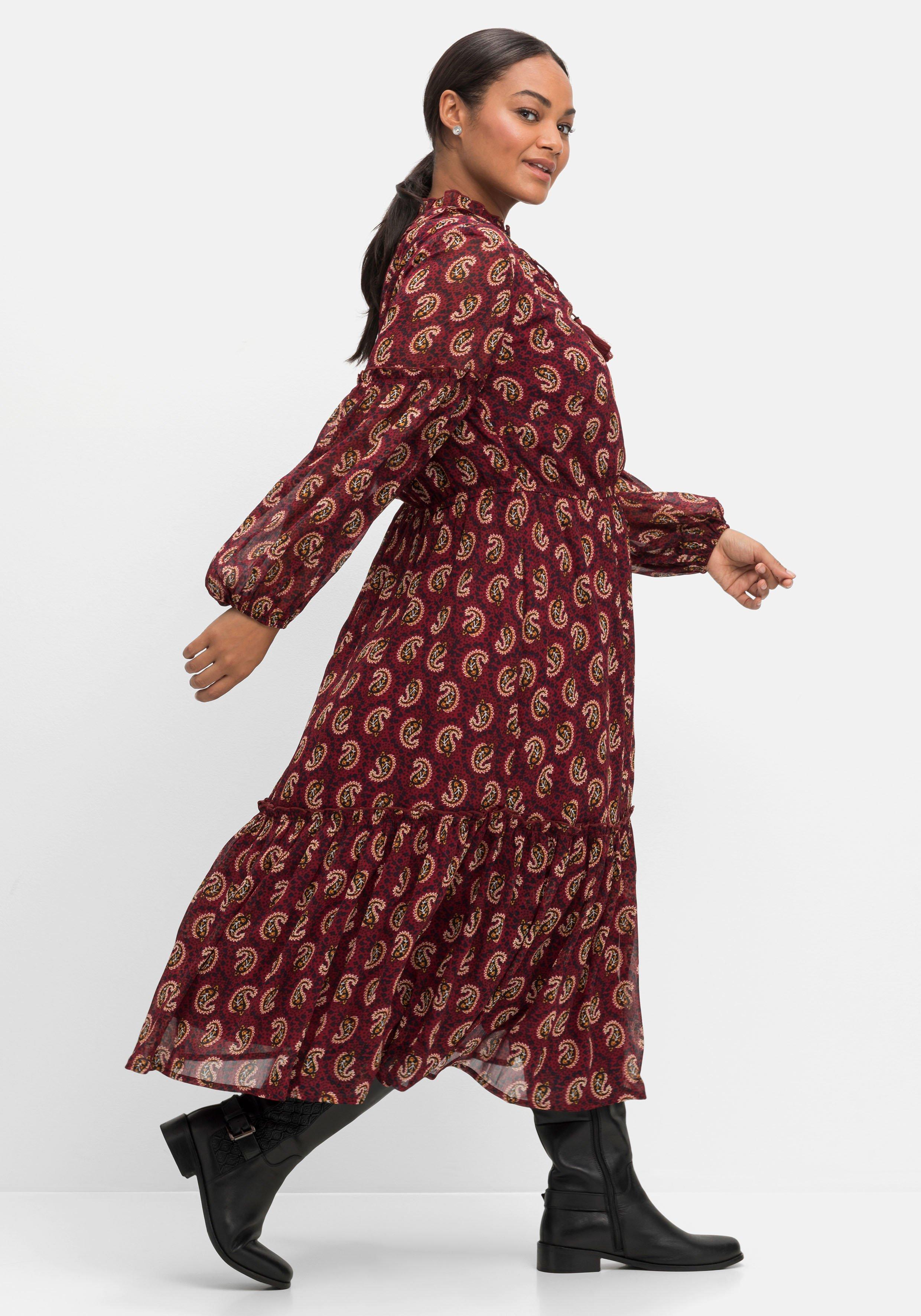 Chiffonkleid in Maxilänge, mit Paisleydruck