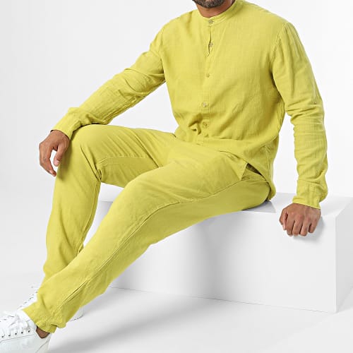 Ensemble Chemise Manches Longues Et Pantalon Jaune