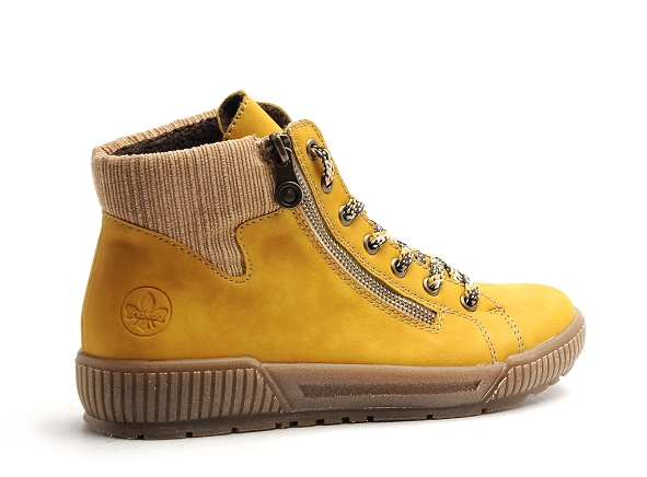 Rieker boots bottine plates femme n0709 jaune