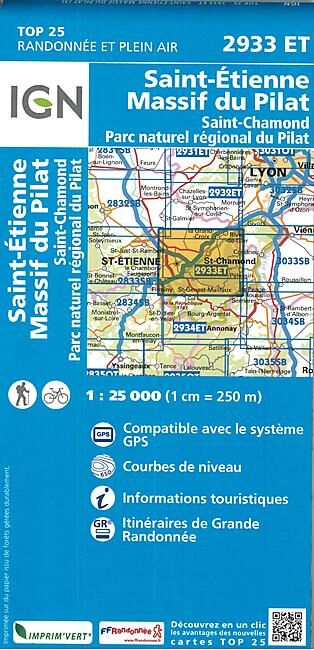 IGN - TOP25 2933ET ST ETIENNE M DU PILAT 1 25 000