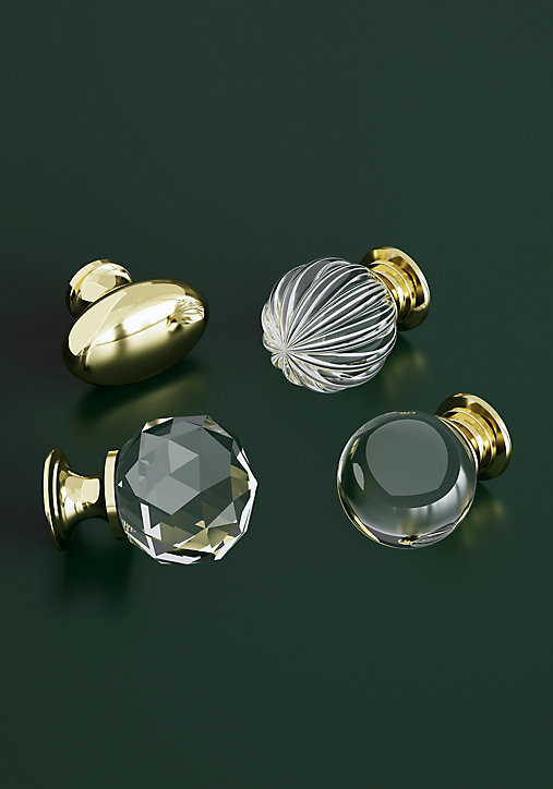 Bouton de meuble Ruis GoodHome effet or Ø3cm x H.3.8cm