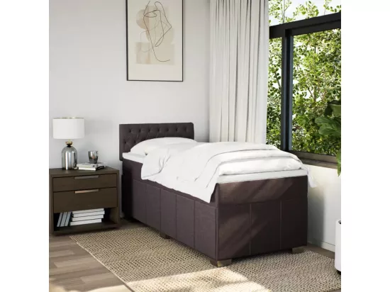 Sommier à lattes de lit avec matelas Marron foncé 90x190 cm