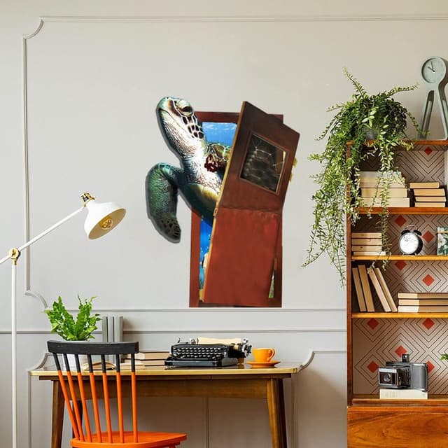 45 x 60 cm havskildpadde vægindretning selvklæbende mærkattapet