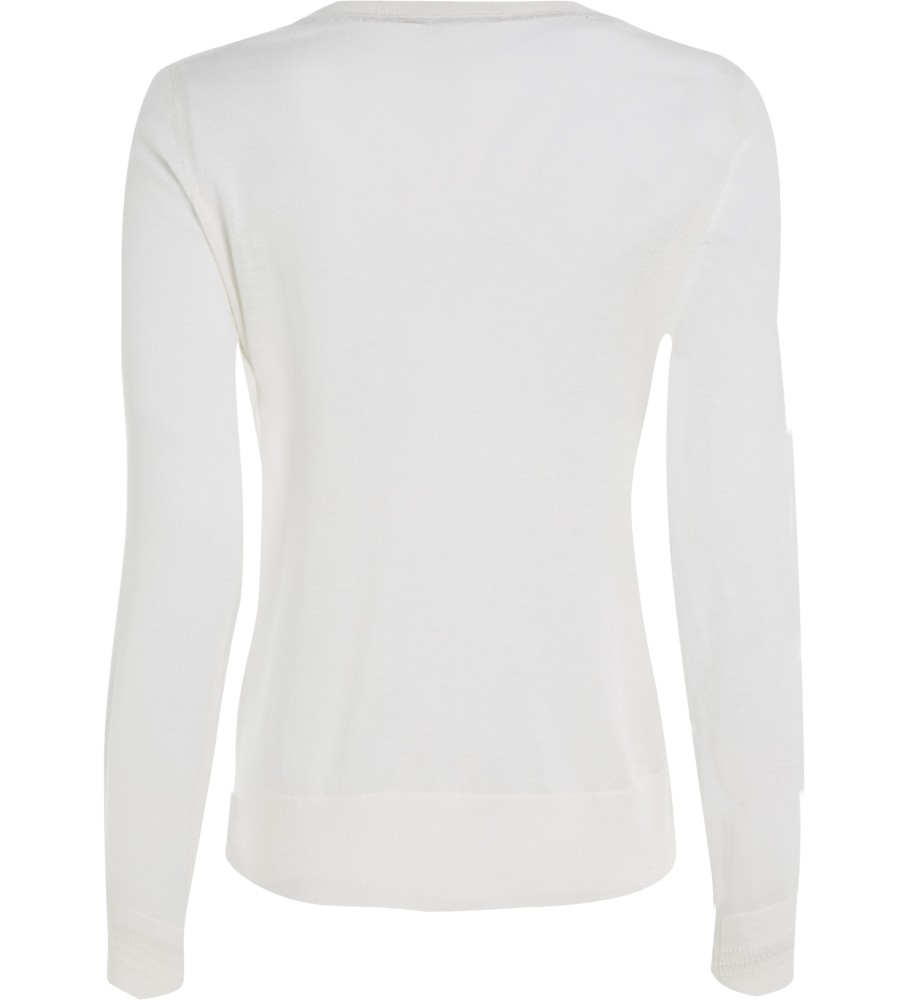 Camisa Tommy Hilfiger com decote em V e costura, branca