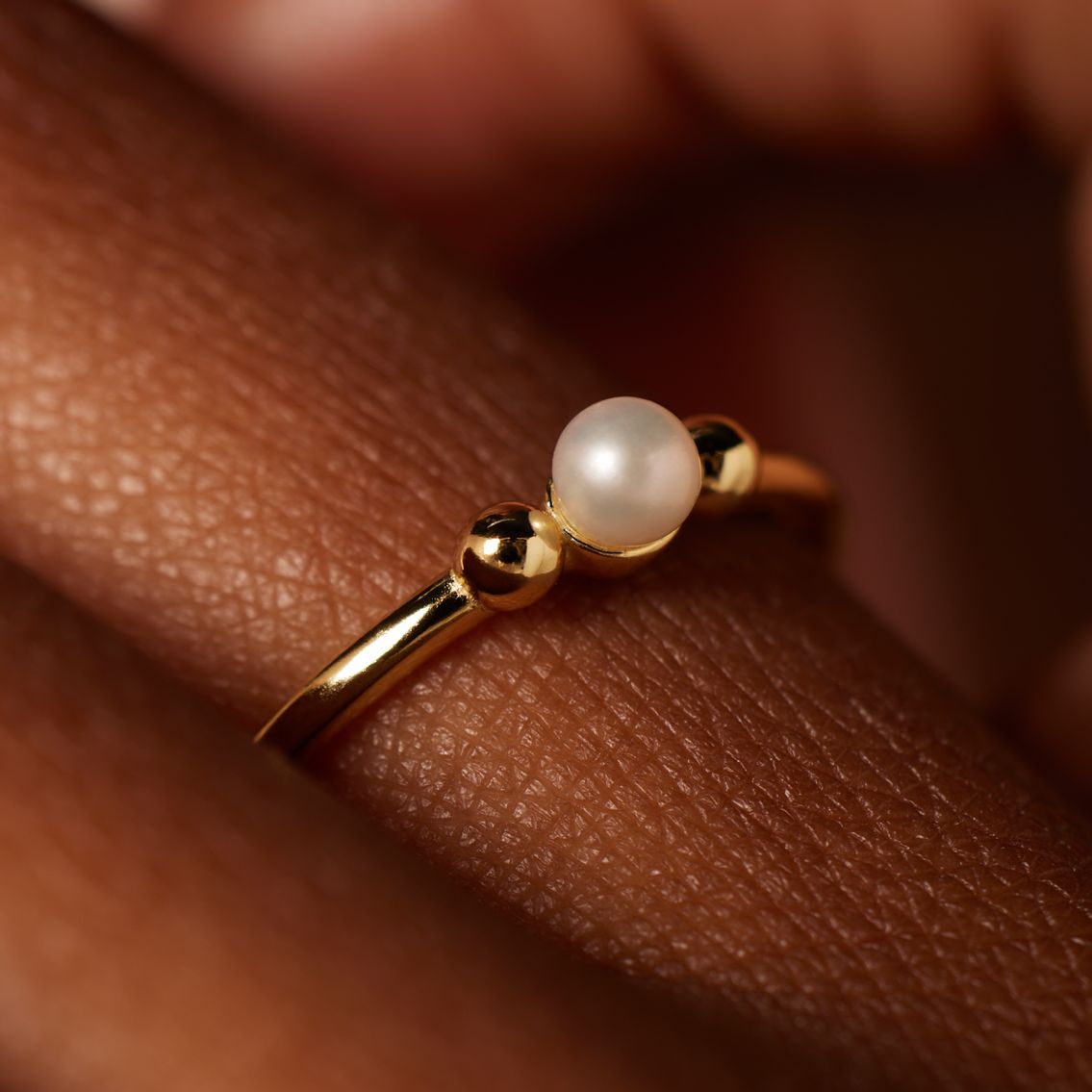 Zilveren goldplated ring zoetwaterparel