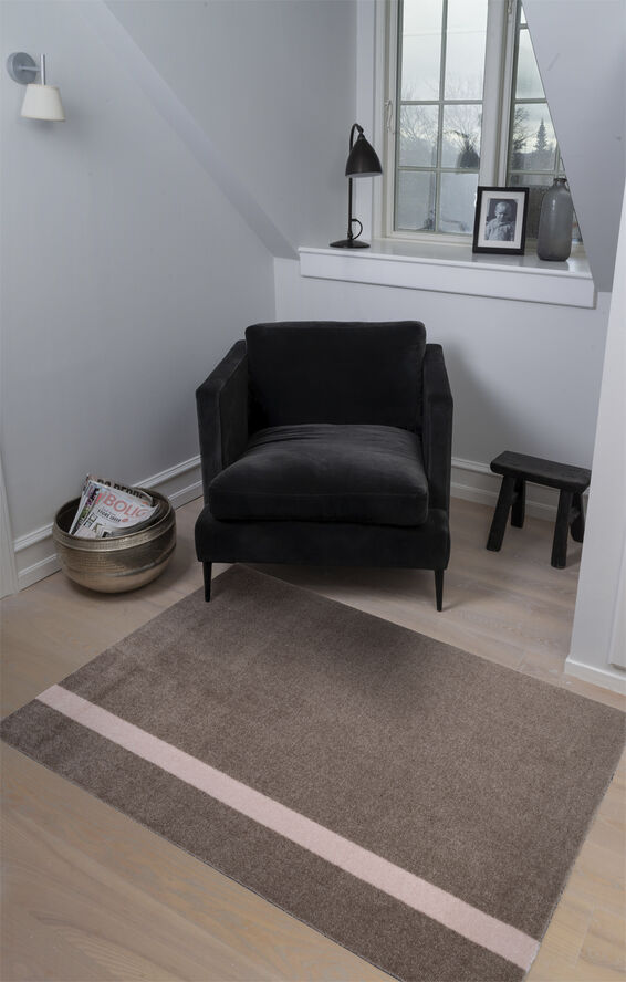 Tica Copenhagen Løber, 130x90 cm, stripe vertical sand/dusty rosa Sand/dusty rosa