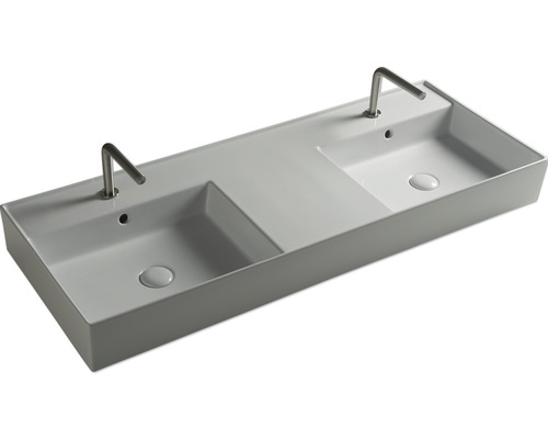 Jungborn dubbele wastafel QUATTRO 121 x 46 cm wit glanzend