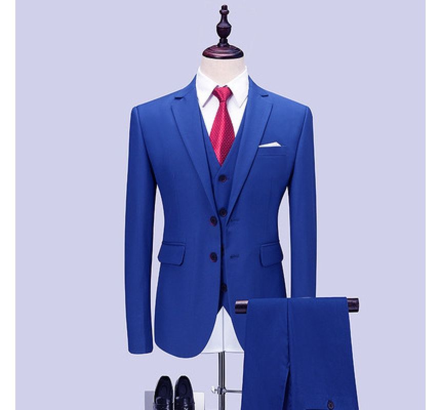 Sheck - Set: Enkelrijs blazer + vest + pantalon