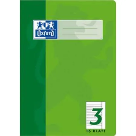 Oxford Schulheft A5, liniert, Lineatur 3, 16 Blatt, grün, Optik Paper®